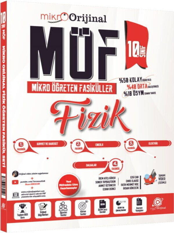 Orijinal Mikro 10. Sınıf Fizik MÖF Mikro Öğreten 4 lü Fasikül Seti