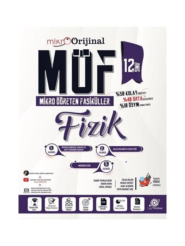 Orijinal Mikro 12. Sınıf Fizik MÖF Mikro Öğreten 3 lü Fasikül Seti