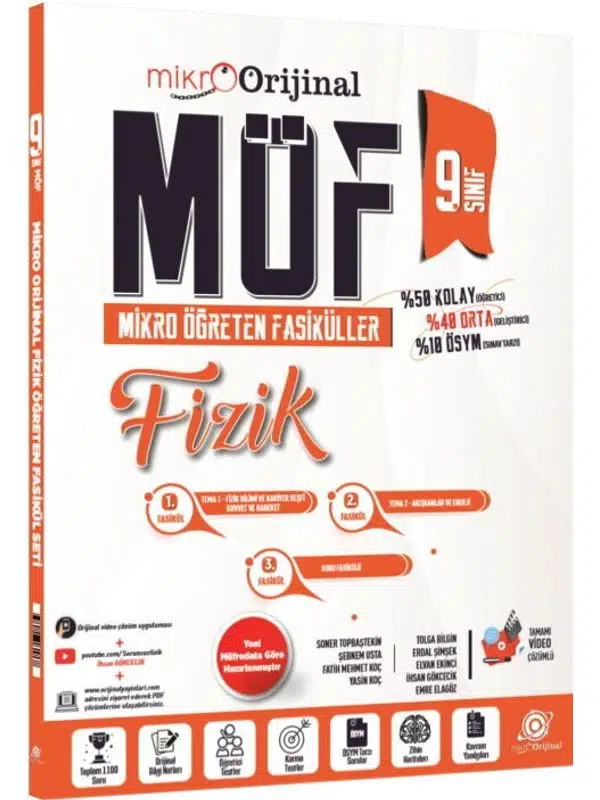 Orijinal Mikro 9. Sınıf Fizik MÖF Mikro Öğreten 3 lü Fasikül Seti