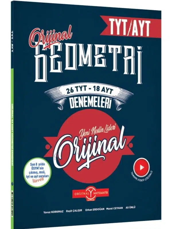 Orijinal Yayınları TYT AYT Geometri 26 TYT 18 AYT Deneme