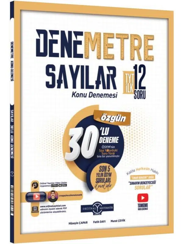 Orijinal Yayınları TYT Sayılar Denemetre 30 lu Konu Denemesi