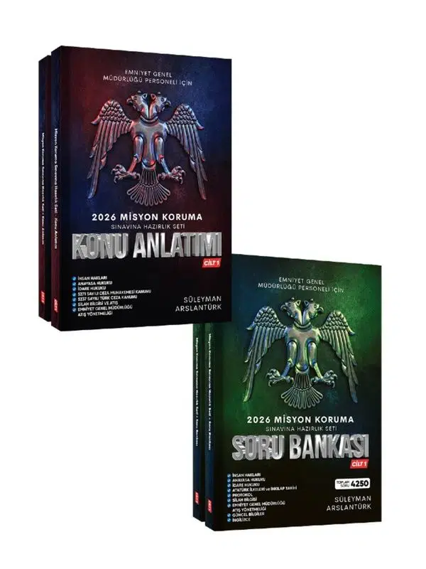 Süleyman Arslantürk 2026 Misyon Koruma Sınavı Hazırlık Konu ve Soru Seti 4 Cilt Takım