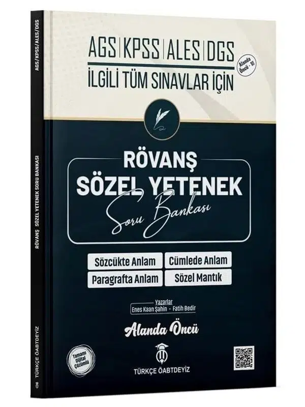 Türkçe ÖABTDEYİZ MEB-AGS KPSS ALES DGS Sözel Yetenek Rövanş Soru Bankası - Enes Kaan Şahin