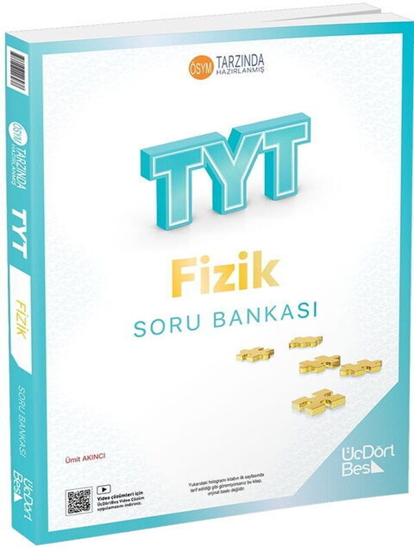 ÜçDörtBeş Yayınları TYT Fizik Soru Bankası Yediiklim Planlama Defteri Hediye