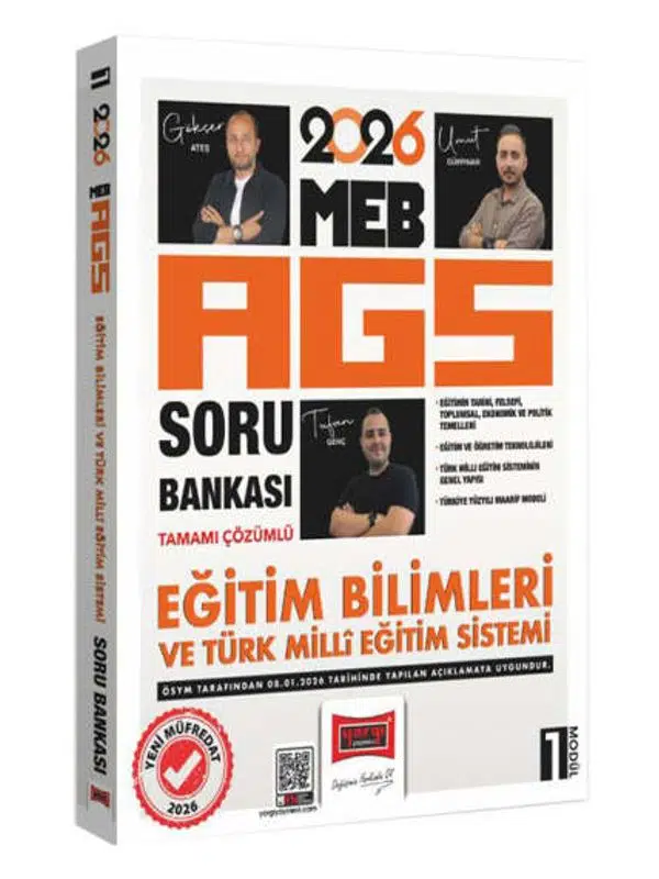 Yargı 2026 MEB-AGS Eğitim Bilimleri ve Türk Milli Eğitim sistemi Tamamı Çözümlü Soru Bankası Modül 1
