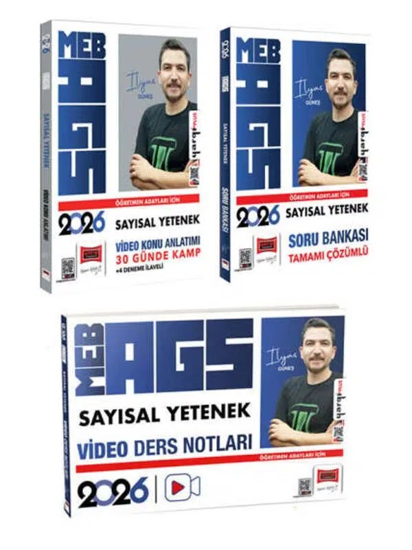 Yargı Yayınları 2026 MEB-AGS Öğretmen Adayları İçin Sayısal Kamp - Soru - Video Ders Notları Seti (İlyas Güneş)