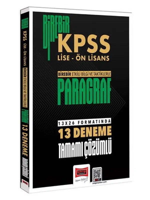 Yargı Yayınları 2026 Birebir KPSS - Lise - Önlisans Paragraf Tamamı Çözümlü 13 Deneme