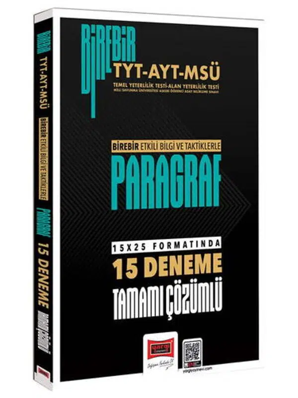 Yargı Yayınları 2026 Birebir TYT-AYT-MSÜ Paragraf Tamamı Çözümlü 15 Deneme Sınavı