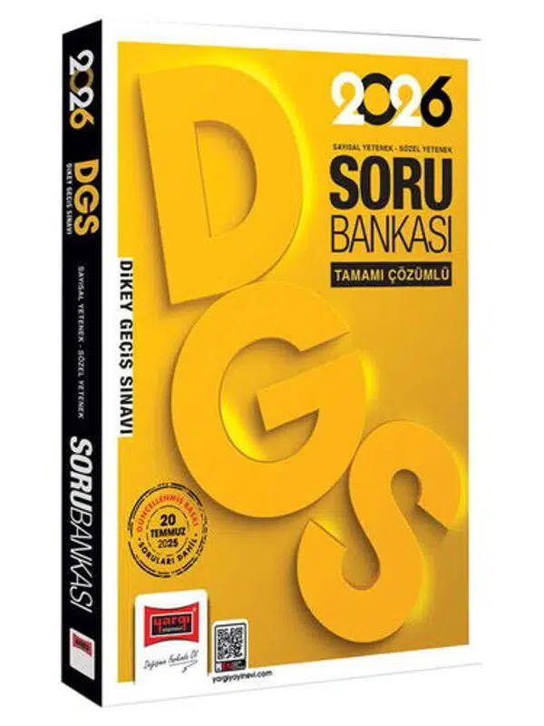 Yargı Yayınları 2026 DGS Sayısal-Sözel Yetenek Tamamı Çözümlü Soru Bankası