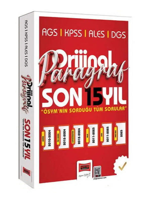 Yargı Yayınları 2026 KPSS AGS ALES DGS Orijinal Paragraf 15 Yıl Çıkmış Sorular