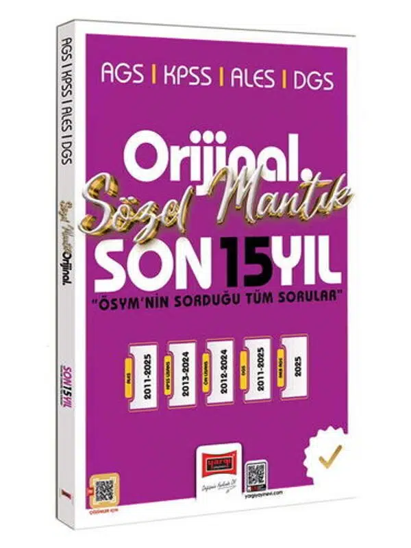 Yargı Yayınları 2026 KPSS AGS ALES DGS Orijinal Sözel Mantık Son 15 Yıl Çıkmış Sorular