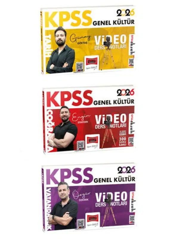 Yargı Yayınları 2026 KPSS Genel Kültür Video Ders Notları Seti (3 Kitap)
