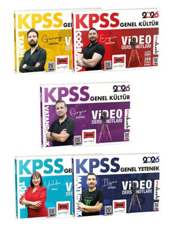 Yargı Yayınları 2026 KPSS GK-GY Tüm Dersler Video Ders Notları Seti (5 Kitap)