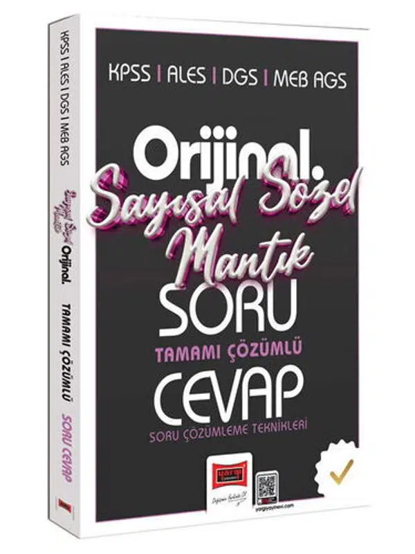 Yargı Yayınları KPSS ALES DGS MEB-AGS Orijinal Sayısal-Sözel Mantık Tamamı Çözümlü Soru Cevap Kitabı