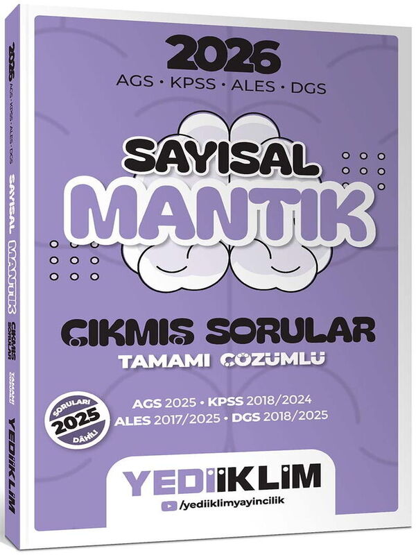 Yediiklim 2026 AGS KPSS ALES DGS Sayısal Mantık Tamamı Çözümlü Çıkmış Sorular