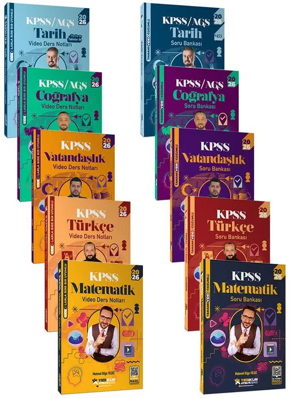 Yediiklim 2026 KPSS Atölye Seri GY-GK Video Ders Notları ve Soru Full Set 11 Kitap Paragraf Hediyeli