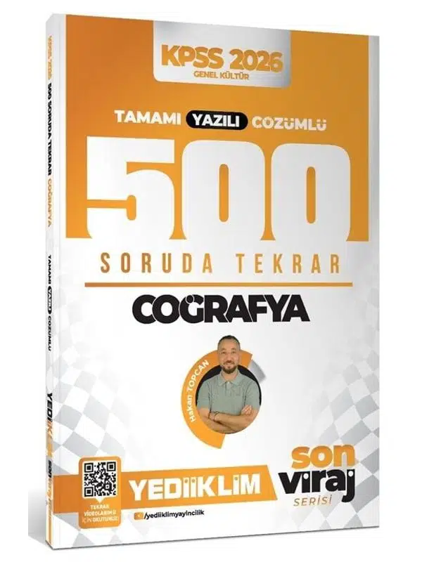 Yediiklim 2026 KPSS Coğrafya 500 Soruda Tekrar Son Viraj Serisi Çözümlü - Hakan Topcan