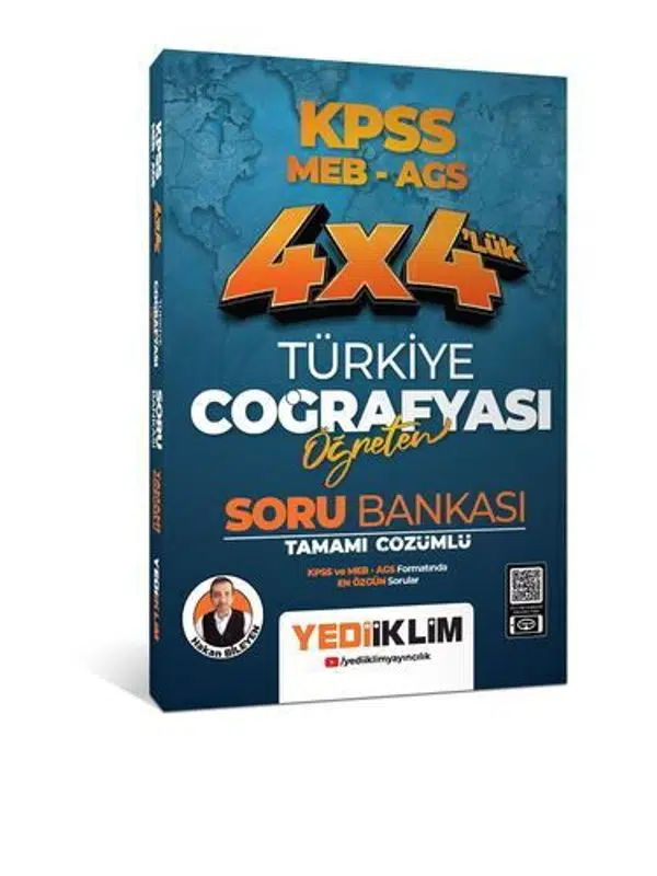 Yediiklim 2026 KPSS MEB AGS 4X4 Öğreten Türkiye Coğrafyası Tamamı Çözümlü Soru Bankası