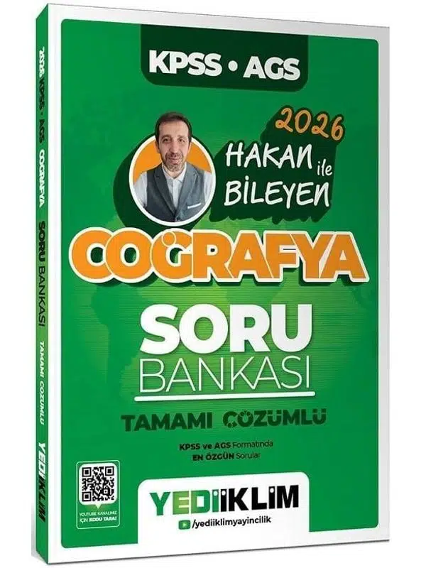 Yediiklim 2026 KPSS MEB-AGS Coğrafya Soru Bankası Çözümlü - Hakan Bileyen