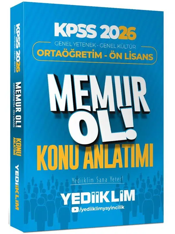Yediiklim 2026 KPSS Ortaöğretim Ön Lisans Genel Yetenek Genel Kültür Memur Ol Konu Anlatımı