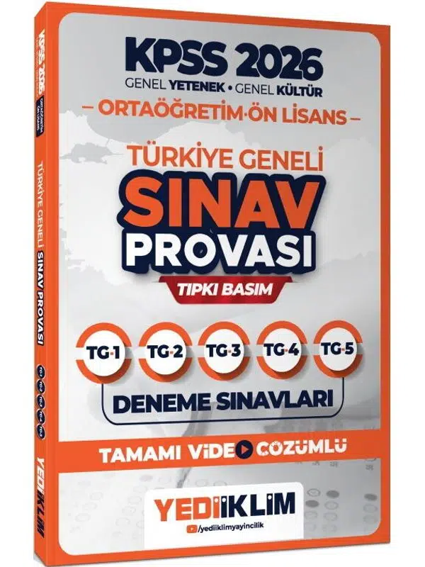 Yediiklim 2026 KPSS Ortaöğretim Ön Lisans GY GK Türkiye Geneli Sınav Provası Tıpkı Basım Deneme