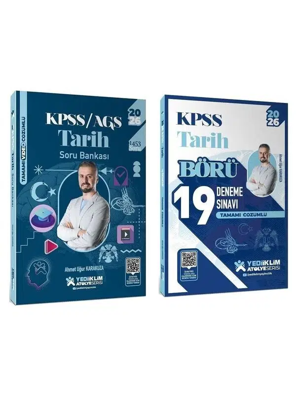 Yediiklim 2026 KPSS Tarih Atölye Soru Bankası + Börü 19 Deneme 2 li Set - Ahmet Uğur Karakuza 