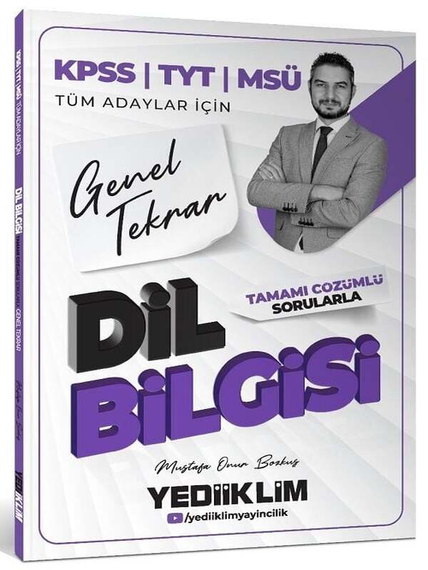 Yediiklim 2026 KPSS TYT MSÜ Dil Bilgisi Genel Tekrar Soru Bankası Çözümlü - Mustafa Onur Bozkuş