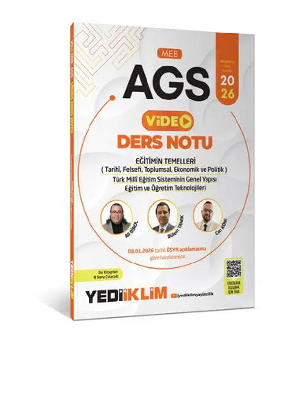 Yediiklim 2026 MEB-AGS Eğitimin Temelleri Temel Kavramlar Türk Milli Eğitim Genel Yapısı ve Eğitim Öğretim Teknolojileri Soru Bankası