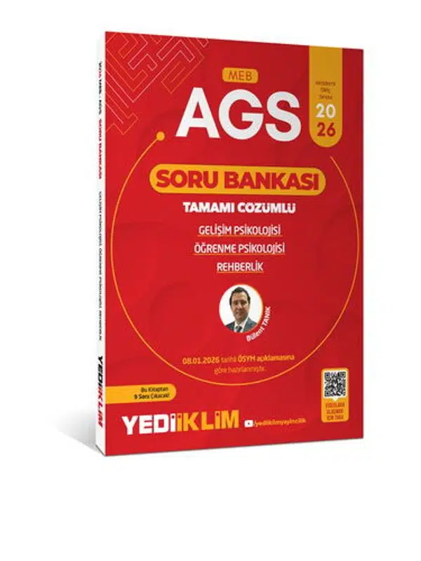 Yediiklim 2026 MEB-AGS GELİŞİM PSİKOLOJİSİ, ÖĞRENME PSİKOLOJİSİ VE REHBERLİK TAMAMI ÇÖZÜMLÜ SORU BANKASI