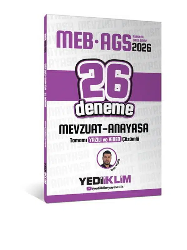 Yediiklim 2026 MEB AGS Mevzuat Anayasa Tamamı Yazılı ve Video Çözümlü 26 Deneme