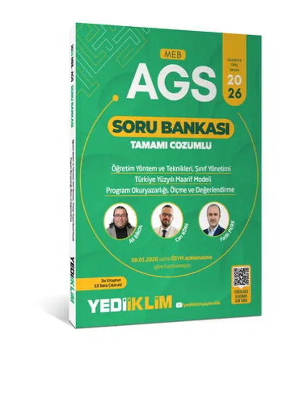 Yediiklim 2026 MEB-AGS ÖYT, Sınıf Yönetimi, TYMM, Program Okur Yazarlığı, Ölçme Değerlendirme Çözümlü Soru Bankası