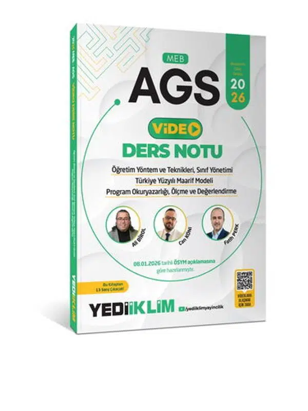 Yediiklim 2026 MEB-AGS ÖYT, Sınıf Yönetimi, TYMM, Program Okur Yazarlığı, Ölçme Değerlendirme Video Ders Kitabı