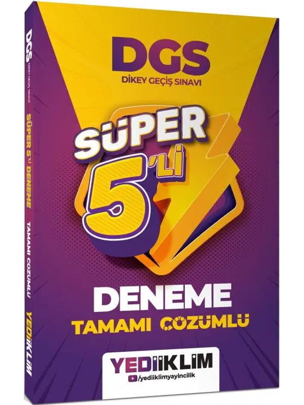 Yediiklim 2027 DGS Tamamı Çözümlü Süper 5 li Deneme