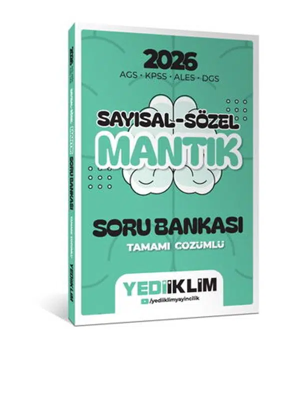 Yediiklim Yayınları 2026 AGS KPSS ALES DGS Sayısal Sözel Mantık Tamamı Çözümlü Soru Bankası