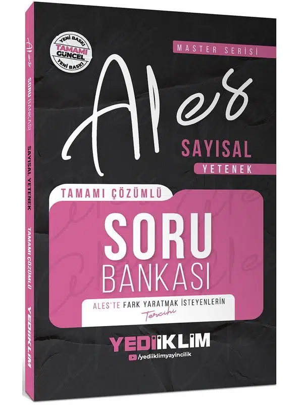 Yediiklim Yayınları 2026 ALES Sayısal Yetenek Tamamı Çözümlü Soru Bankası 