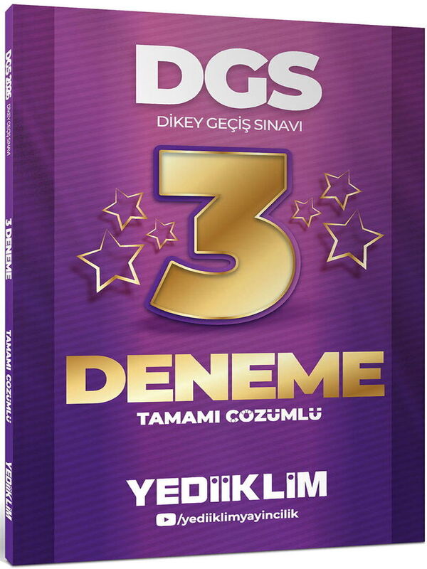 Yediiklim Yayınları 2026 DGS Tamamı Çözümlü 3 Yıldız Deneme