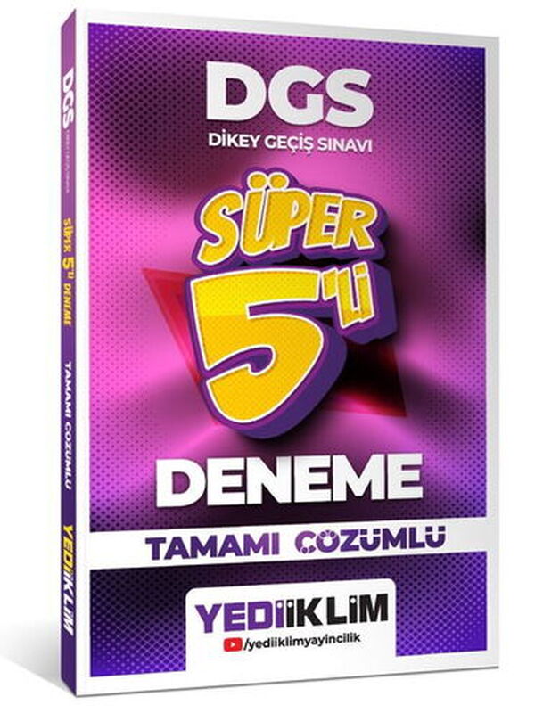 Yediiklim Yayınları 2026 DGS Tamamı Çözümlü Süper 5'li Deneme
