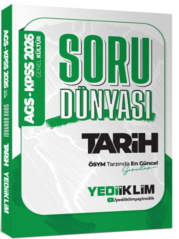 Yediiklim Yayınları 2026 KPSS AGS Genel Kültür Tarih Soru Dünyası