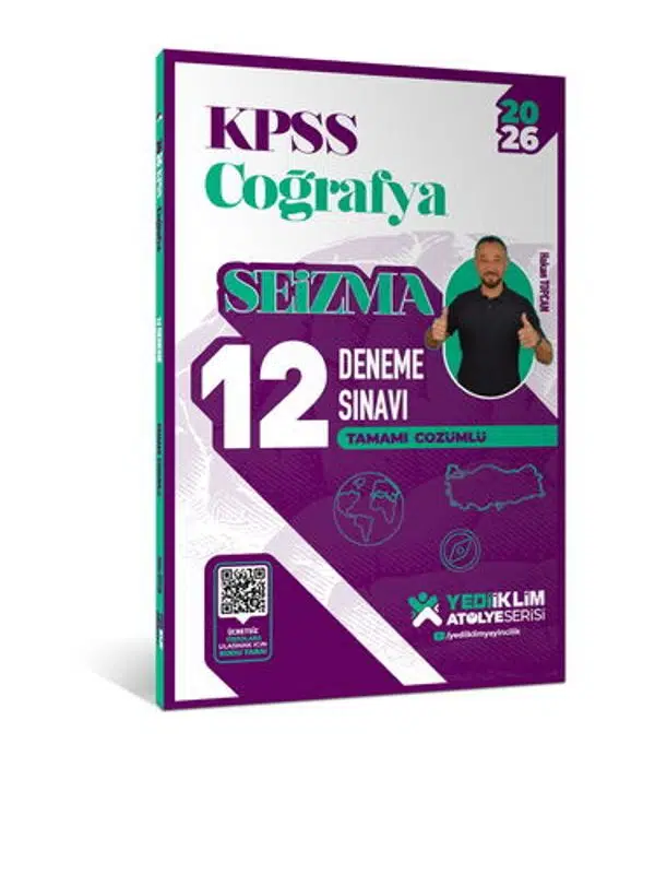Yediiklim Yayınları 2026 KPSS Atölye Serisi Coğrafya Seizma Tamamı Çözümlü 12 Deneme Sınavı