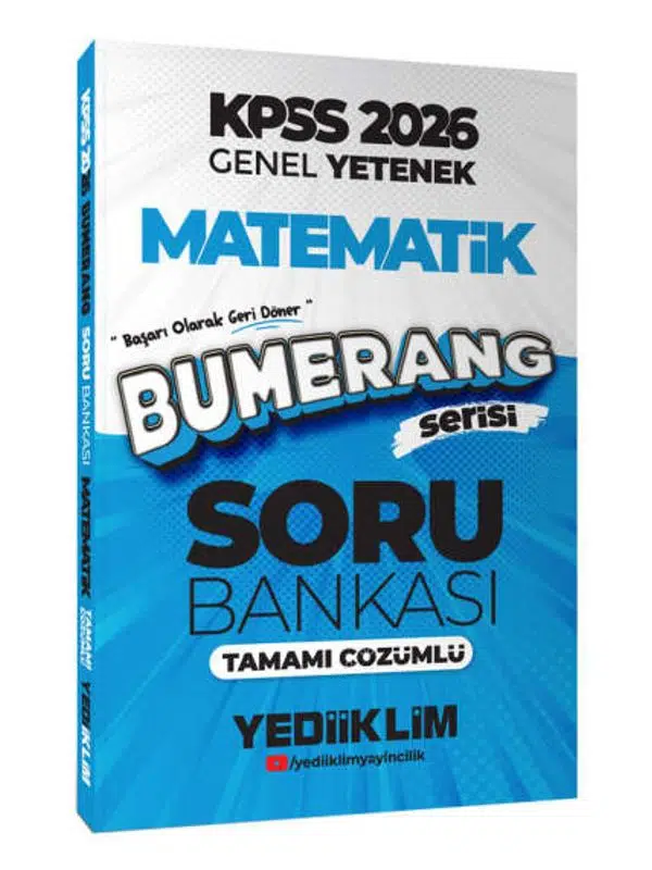 Yediiklim Yayınları 2026 KPSS Genel Yetenek Bumerang Matematik Tamamı Çözümlü Soru Bankası