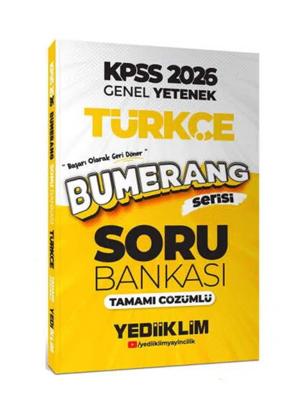 Yediiklim Yayınları 2026 KPSS Genel Yetenek Bumerang Türkçe Tamamı Çözümlü Soru Bankası