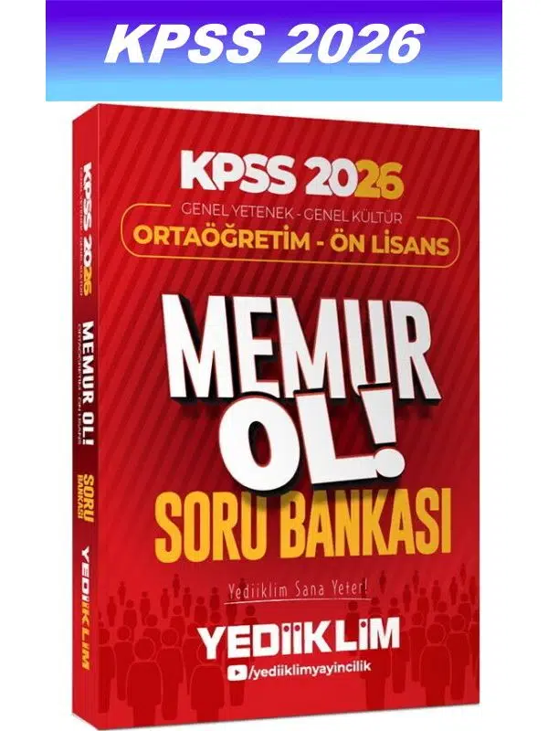 Yediiklim Yayınları 2026 KPSS Genel Yetenek Genel Kültür Ortaöğretim Ön Lisans Memur Ol Soru Bankası