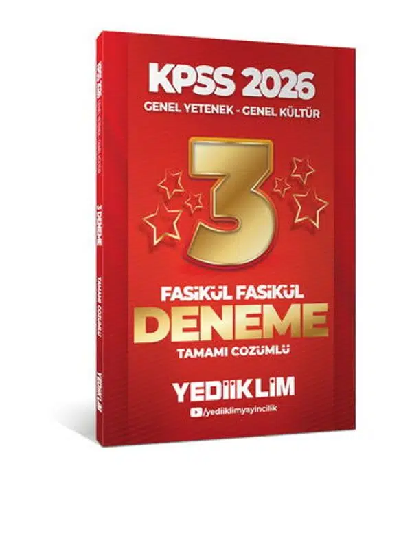 Yediiklim Yayınları 2026 KPSS Genel Yetenek Genel Kültür Tamamı Çözümlü Fasikül Fasikül 3 Yıldız Deneme