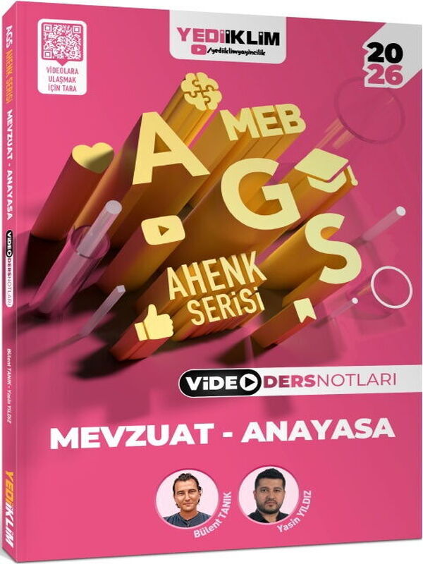 Yediiklim Yayınları 2026 MEB AGS Ahenk Serisi Mevzuat Anayasa Video Ders Notları