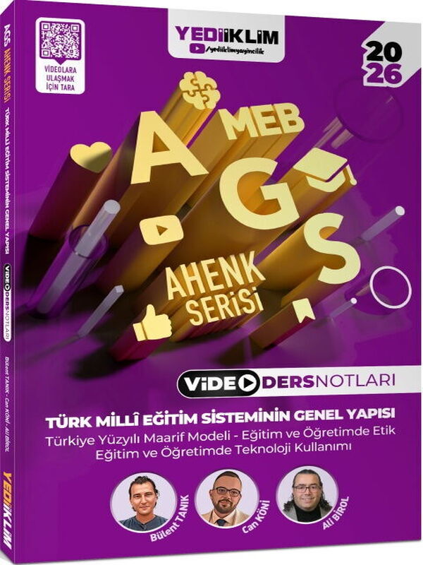 Yediiklim Yayınları 2026 MEB AGS Ahenk Serisi Türk Milli Eğitim Sisteminin Genel Yapısı Video Ders Notları