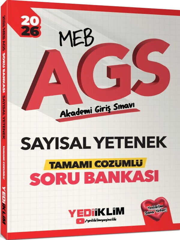 Yediiklim Yayınları 2026 MEB AGS Sayısal Yetenek Tamamı Çözümlü Soru Bankası