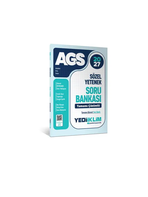 Yediiklim Yayınları 2027 MEB AGS Sözel Yetenek Tamamı Çözümlü Soru Bankası