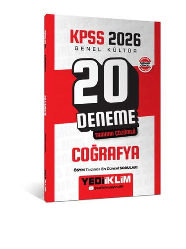 Yediiklim Yayınları KPSS 2026 Genel Kültür Coğrafya Tamamı Çözümlü 20 Deneme