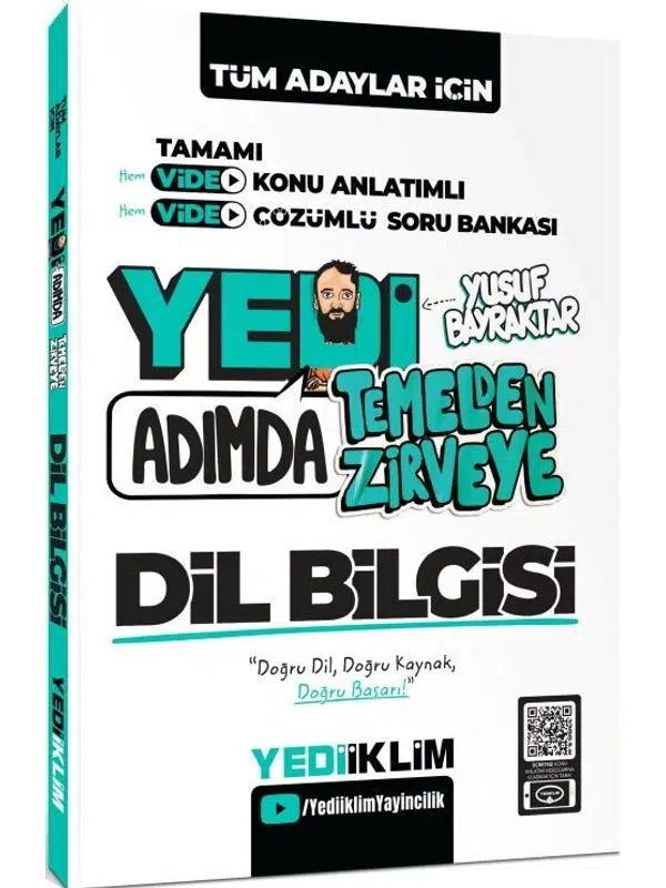 Yediiklim Yayınları Tüm Adaylar İçin Yedi Adımda Temelden Zirveye Dil Bilgisi Video Konu Anlatımlı Video Çözümlü Soru Bankası