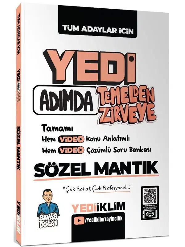 Yediiklim Yayınları Yedi Adımda Temelden Zirveye Sözel Mantık Video Konu Anlatımlı Video Çözümlü Soru Bankası